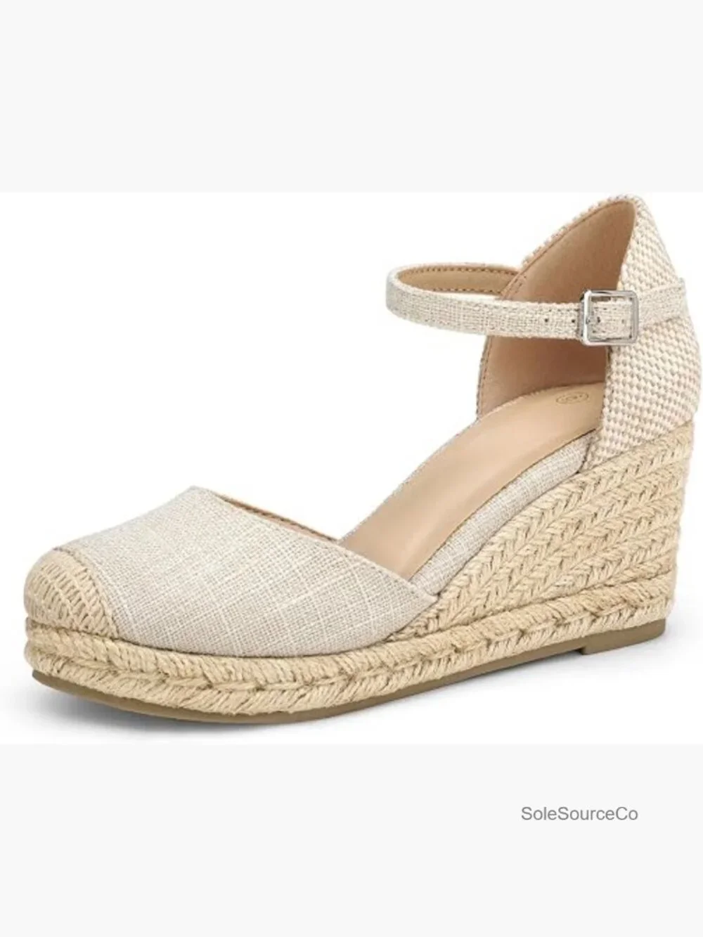 Platform Espadrille Wedge Sandals Closed Toe Buckle Ankle Strap Comfortable